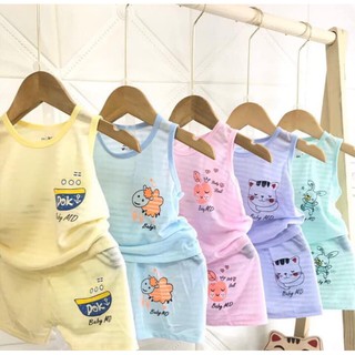 Bộ Cotton sợi tre ba lỗ dành cho bé trai/bé gái