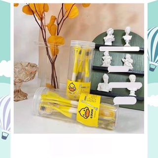 Hộp 8 bàn chải đánh răng vịt vàng-bàn chải đánh răng kèm cạo rưỡi