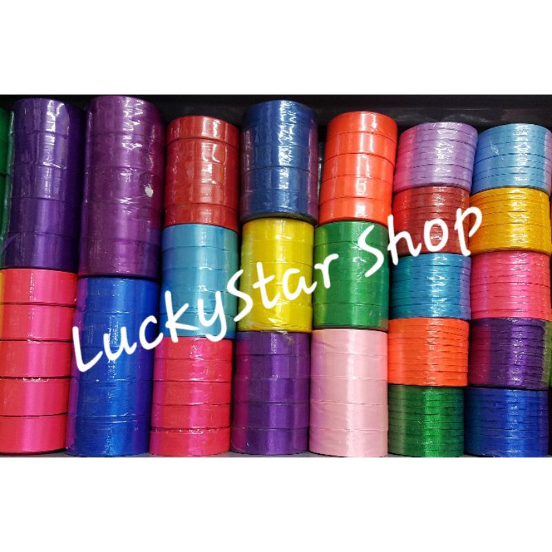 Dây Ruy Băng Lụa Satin mềm mại, cuộn dài 20 mét, rộng 1 cm / 2 cm, màu trơn, nhiều màu để lựa chọn.