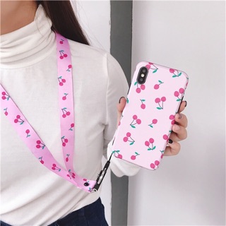 Ốp dẻo Iphone 7/8Plus, Iphone Xs Max kèm dây đeo cổ (Strap)