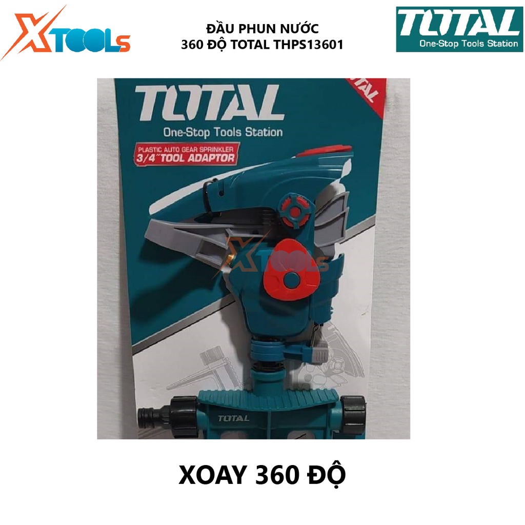 Đầu phun tưới 360 độ TOTAL THPS13601 máy tưới nước bằng nhựa Kích thước 38*17,4*6,4cm, tưới vườn, làm mát mái