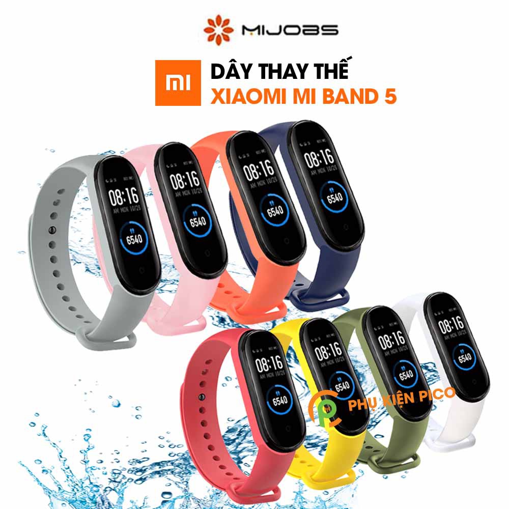 Dây đeo thay thế Xiaomi Mi Band 5 chính hãng Mijobs silicone dẻo nhiều màu - Dây đeo thay thế Miband 5