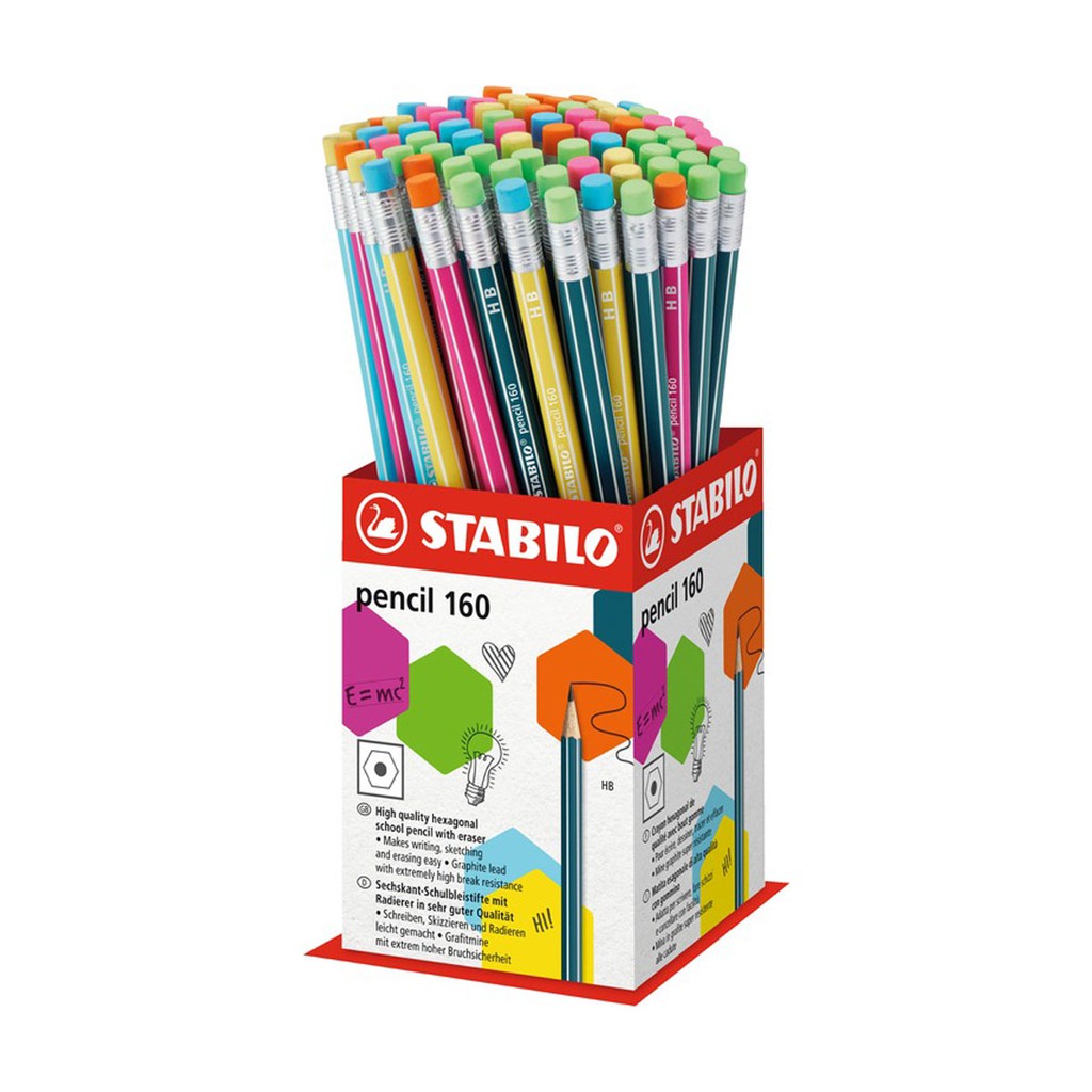 Hộp 12 cây bút chì gỗ  STABILO pencil 160 + tẩy ER198 (PC2160/12-HB+)