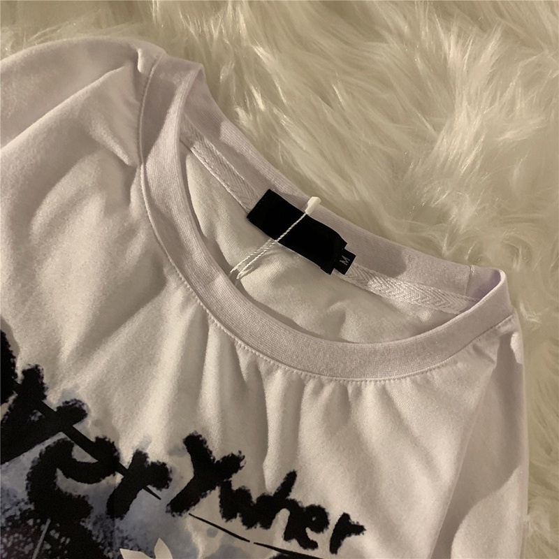 Áo thun IELGY ngắn tay dáng rộng in họa tiết phong cách retro thời trang hè cho nữ