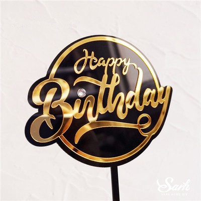 Que Chữ Happy Birthday Cắm Trang Trí Bánh Kem