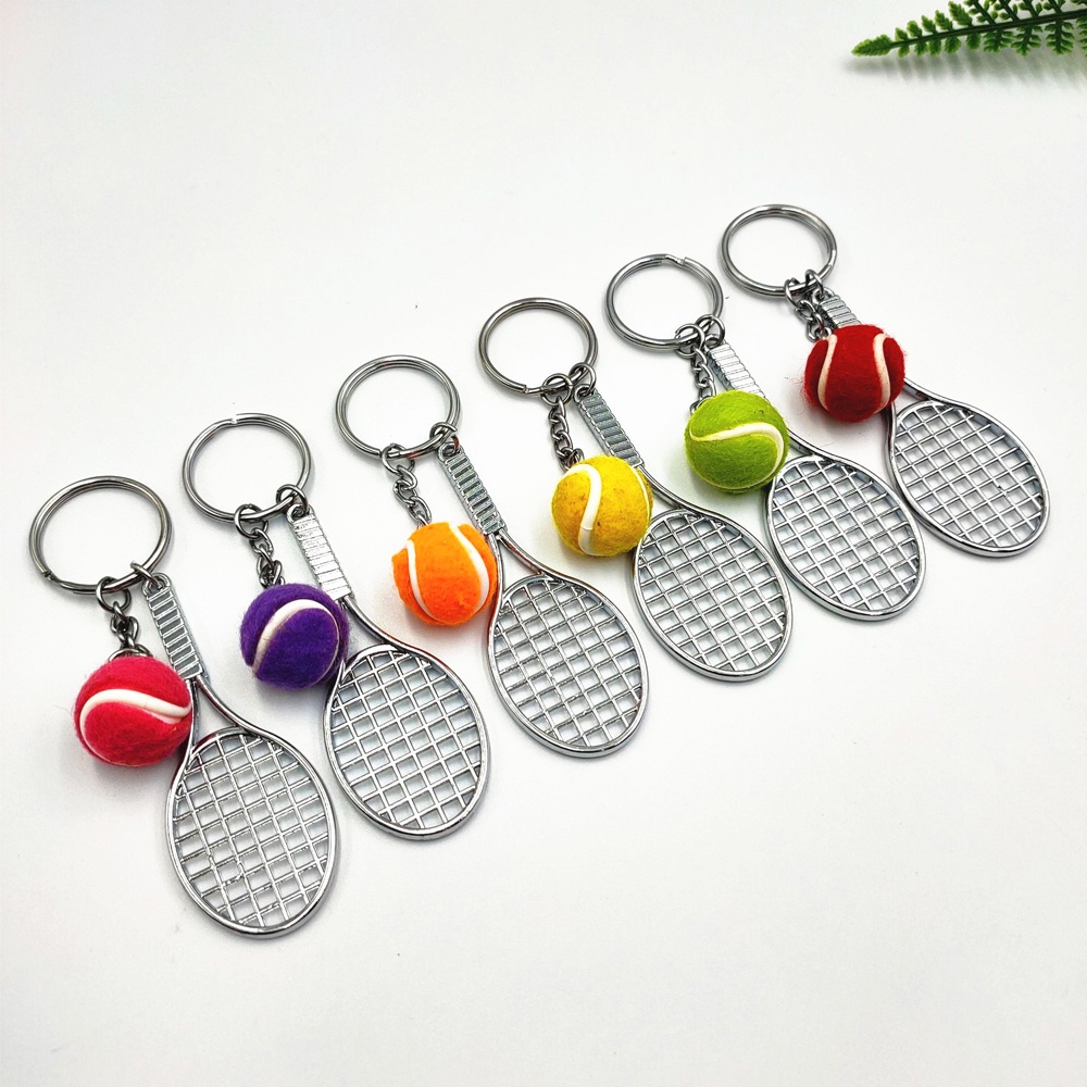 Móc Khóa Hình Vợt Tennis Mini Dễ Thương 6 Màu
