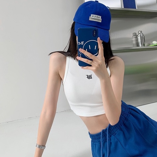 Áo không tay ZHELIHANGFEI thêu họa tiết chữ thời trang