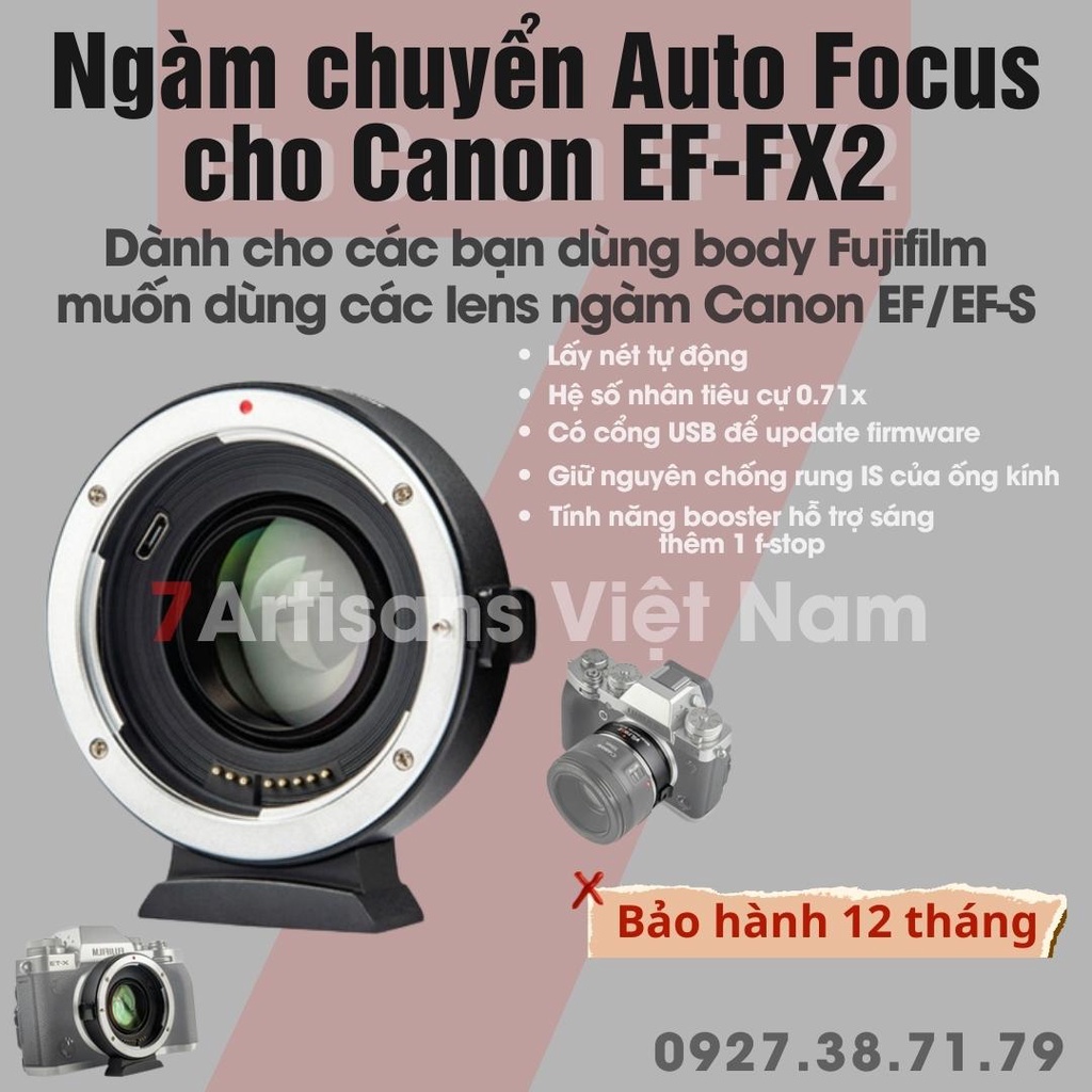 (CÓ SẴN) Ngàm Viltrox EF-FX2 (0.71X) - Adapter For Canon EF/EF-S To FUJIFILM - Dùng Lens ngàm Canon cho Body Fujiflm