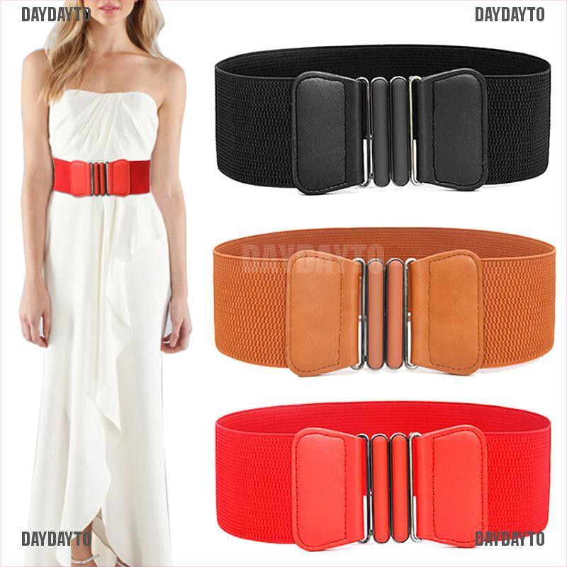 Thắt Lưng Co Giãn Bản Rộng Phối Khóa Thời Trang Cho Nữ