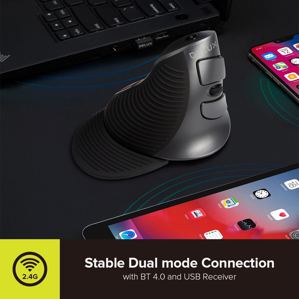 Chuột quang Delux M618G 4000 DPI không dây chất lượng cao