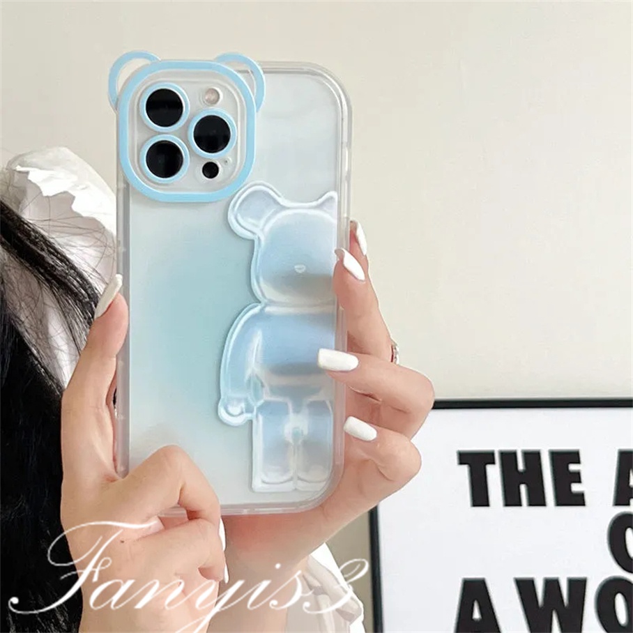 Ốp Điện Thoại Dẻo Trong Suốt Họa Tiết Tai Gấu Độc Đáo Cho iPhone 14 13 12 11 Pro Max 14 13 12 11