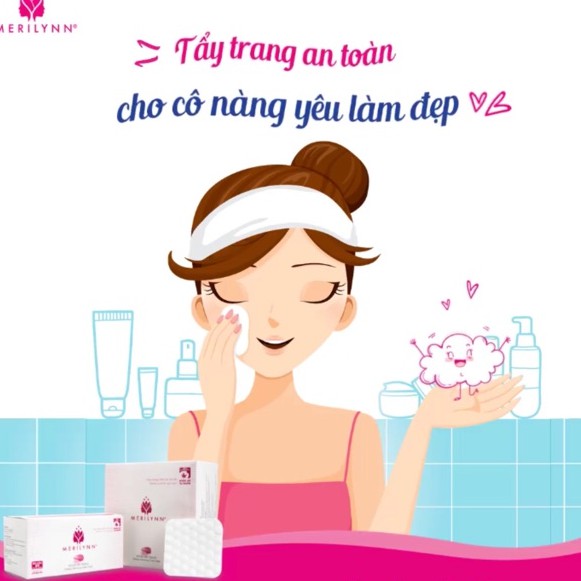 Bông tẩy trang Merilynn loại 180 miếng - Bông tẩy trang Bông Bạch Tuyết