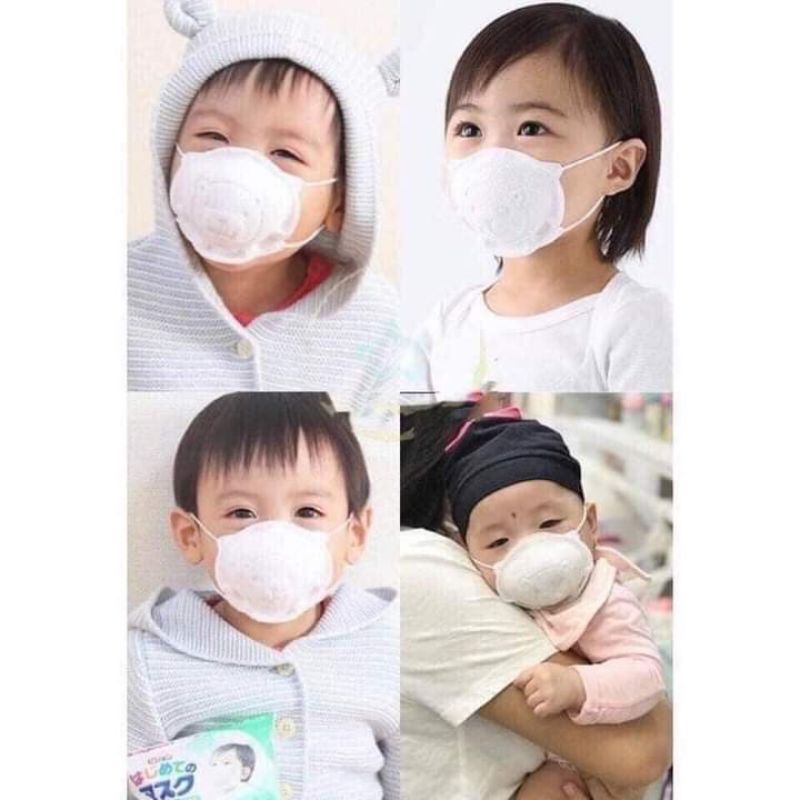 khấu trang gấu cho bé sơ sinh đến 2 tuổi (1 sét 3 chiếc 1 gói)