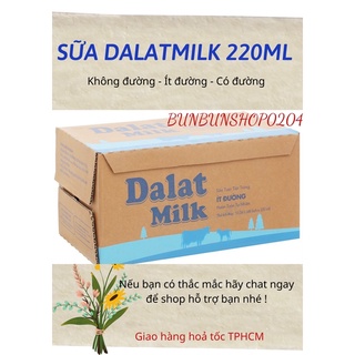 Thùng sữa Dalatmilk 220ml nguyên chất/ ít đường/ có đường 48 bịch