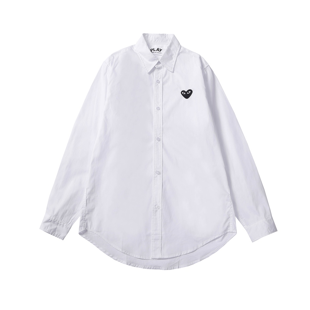 ❤❀  ❤ Áo Sơ Mi Tay Dài Vải Cotton Thêu Hình Trái Tim Thời Trang Cho Các Cặp Đôi