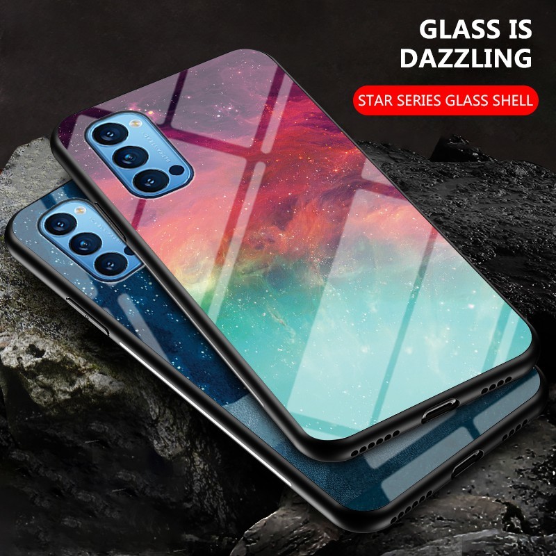 Ốp điện thoại mặt kính cường lực màu gradient cho VIVO Y33s Y21 Y21s