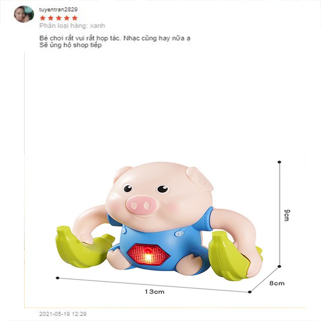 Đồ Chơi Lợn Cầm Chuối Cân Bằng [FREESHIP❤️] Nhào Lộn Theo Nhạc Ngộ Nghĩnh Đáng Yêu