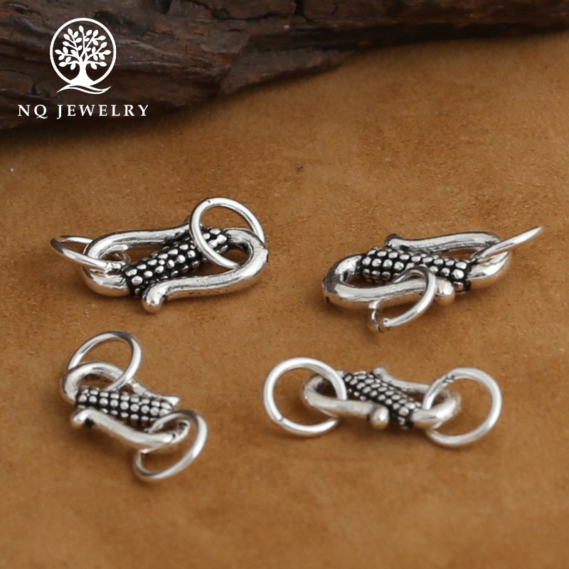 Charm bạc kết nối khóa đôi S - NQ Jewelry