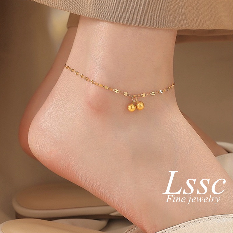 Vòng chân nữ vàng đơn giản Lắc chân titan không gỉ phong cách hàn quốc mới 2022