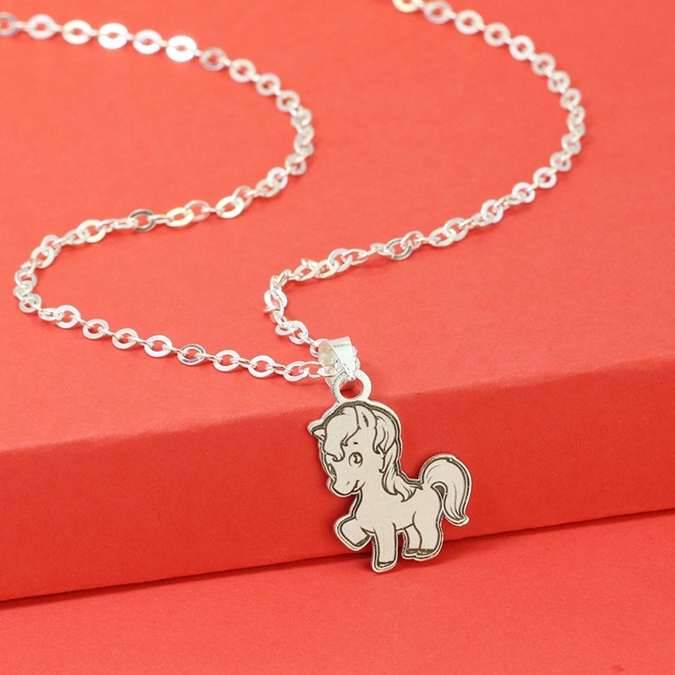 Dây chuyền bạc cho bé hình con ngựa khắc tên DCT0063 Trang Sức TNJ