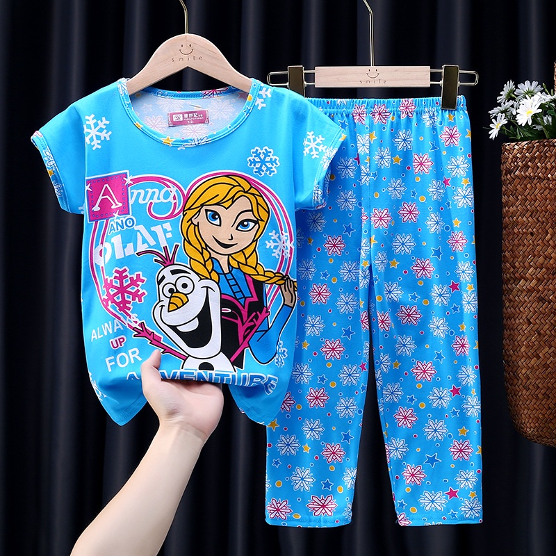 Bộ đồ ngủ tay ngắn vải mỏng thoải mái dễ thương cho trẻ nhỏ
