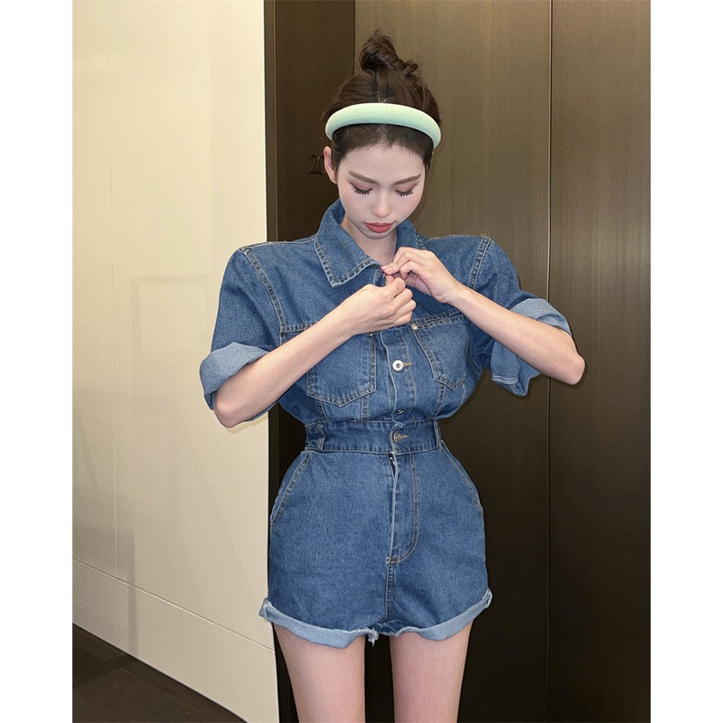 Jumpsuit bò nữ, bộ jean bò liền cho nữ
