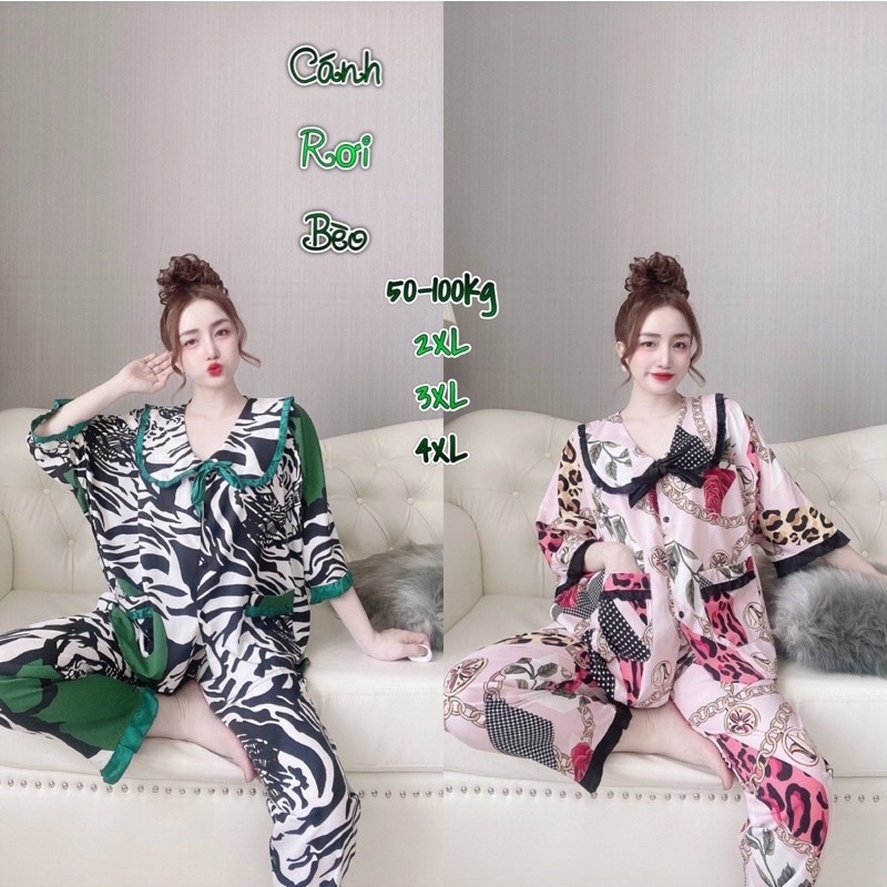 Đồ bộ Lụa phối 50-100kg Bigsize cao cấp mềm mát, sang trọng