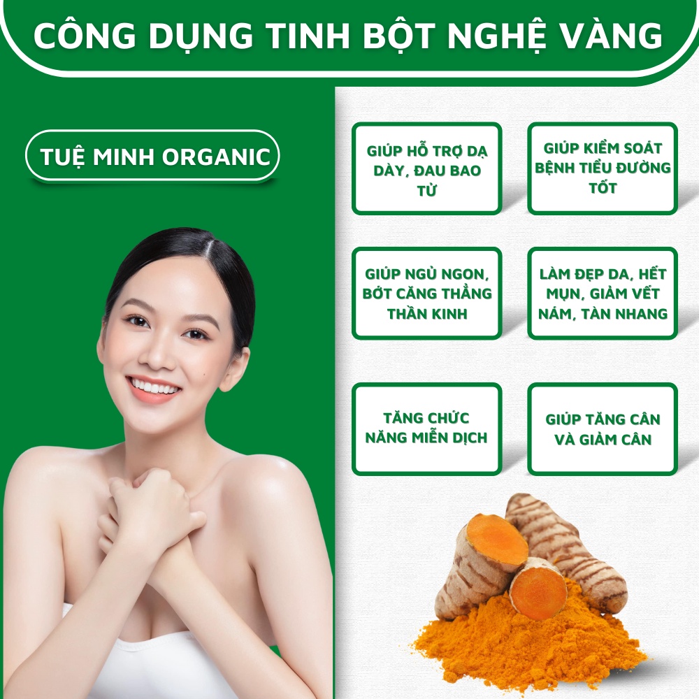 Tinh bột nghệ vàng nguyên chất Tuệ Minh cao cấp 1 hộp 0,5kg