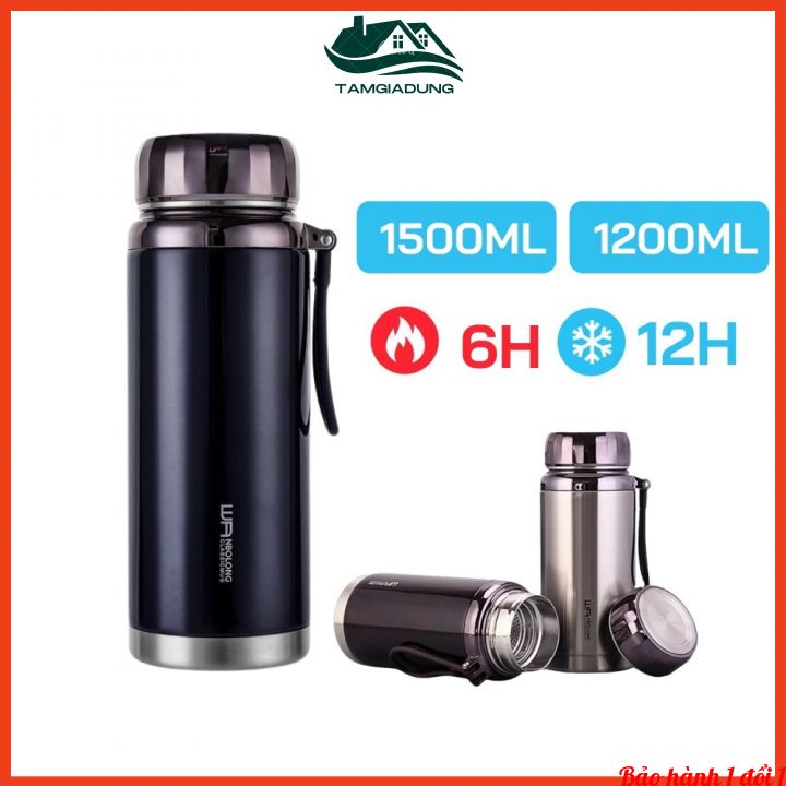 Bình Giữ Nhiệt Nóng Lạnh Bình Nước Giữ Nhiệt Cute Mini 1500ml Lõi Inox 304 Ủ Cháo Đựng Canh Đa Năng