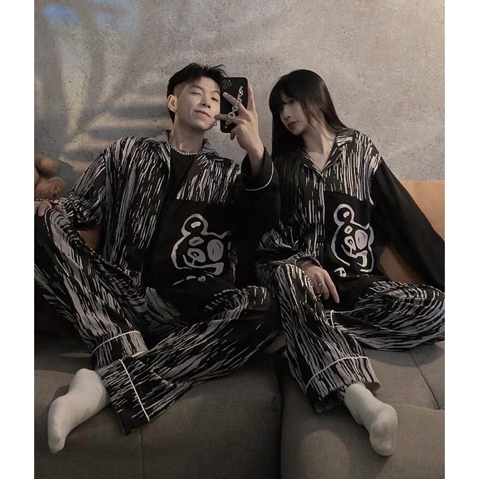 Bộ đồ ngủ nam nữ gấu bear chất cotton xịn loại 1 form rộng siêu thoáng và thoải mái