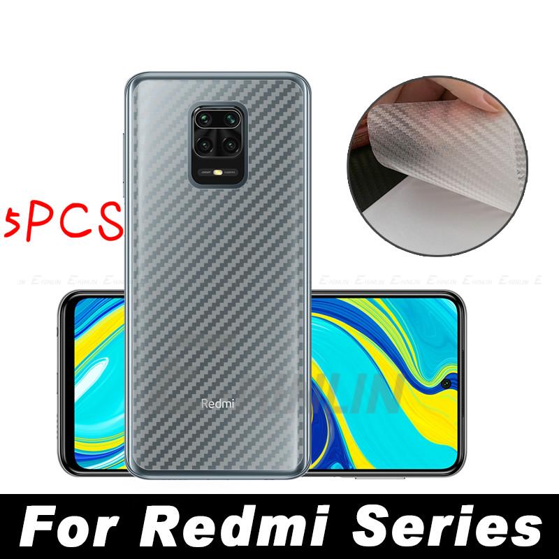 Set 5 Miếng Dán Lưng Sợi Carbon 3d Cho Xiao Redmi Note 9 9s / Pro / Pro Max