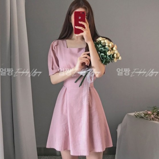 Đầm dáng xòe mini tay ngắn Emilyshop