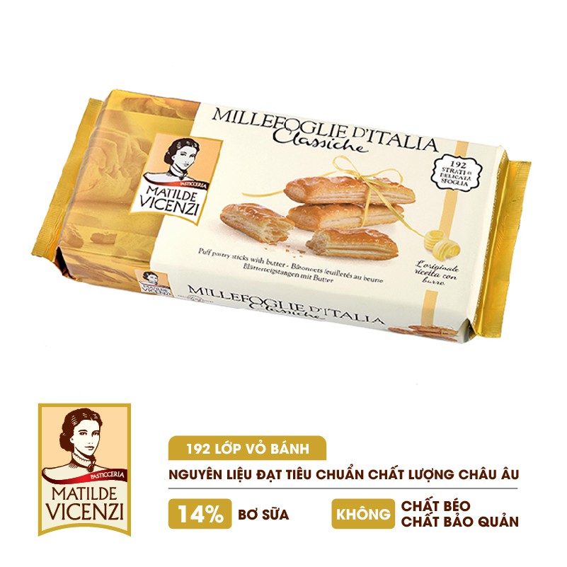 Bánh puff pastry que vị bơ, phủ đường và bơ tươi millefoglie ditalia - ảnh sản phẩm 2