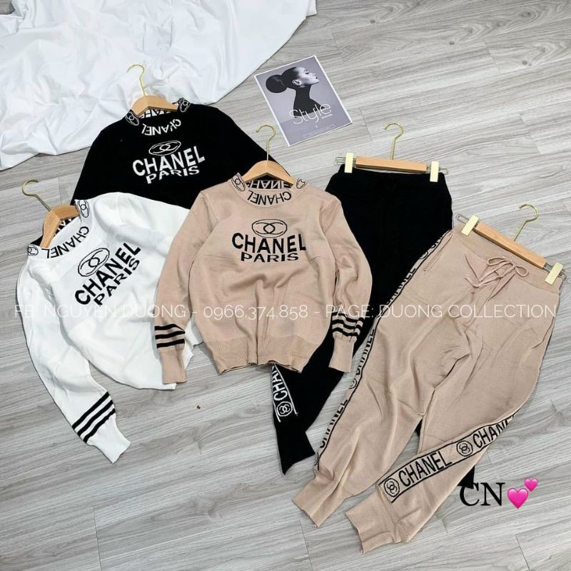 Bộ len chữ X viền hàng QC