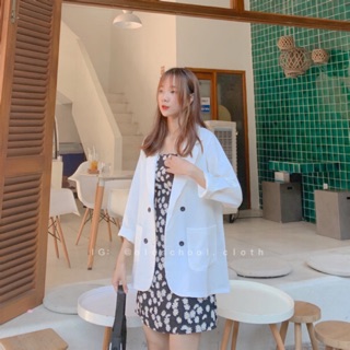 BLAZER TRẮNG 4 CÚC (ảnh thật/sẵn)