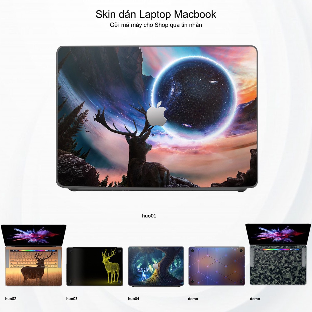 Skin dán Macbook mẫu Con hươu (đã cắt sẵn, inbox mã máy cho shop)