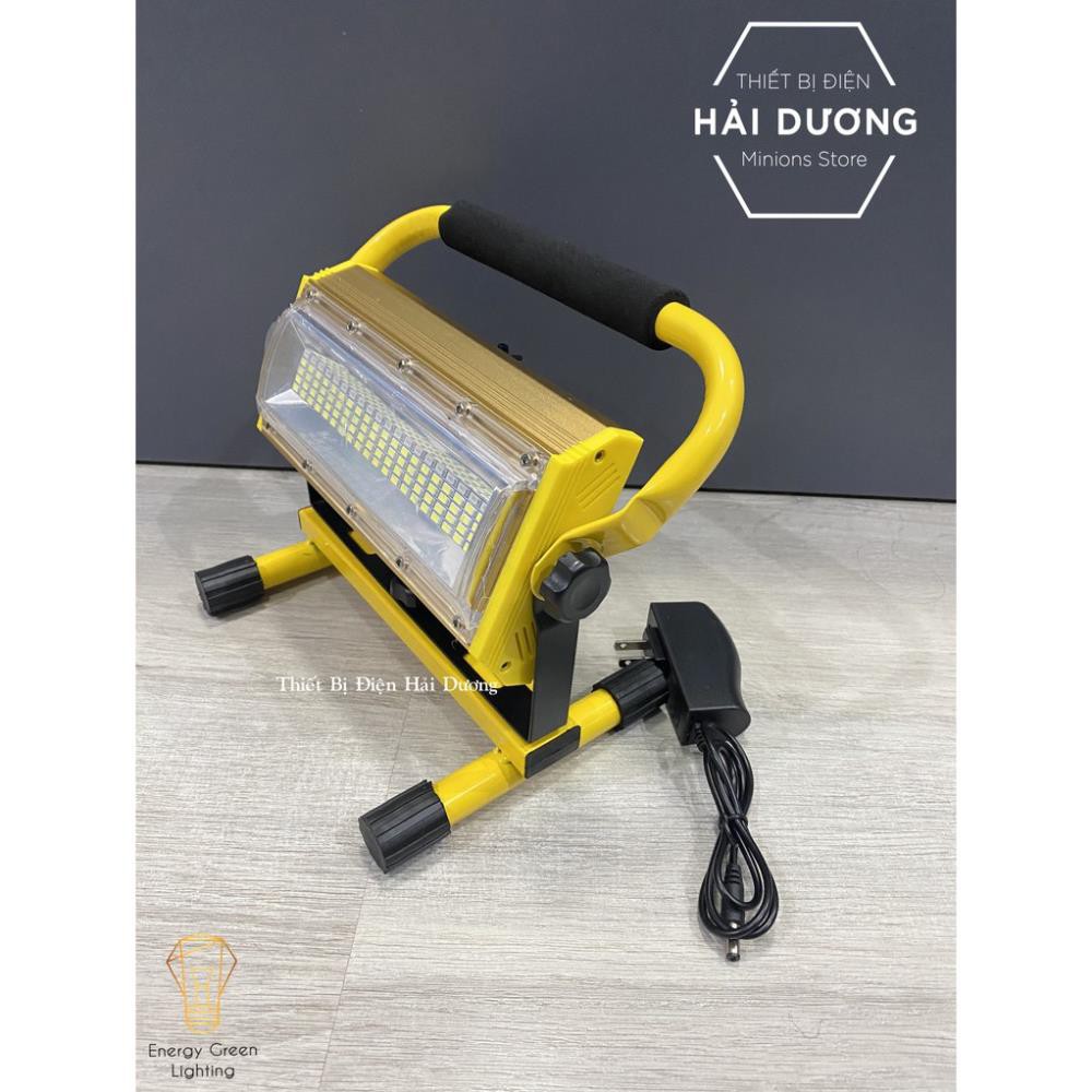 Pha Led Siêu Sáng Di Động 100w Pin Sạc Tích Điện W812 - Dung Lượng Pin Lớn - 4 Chế Độ Sáng - Có video