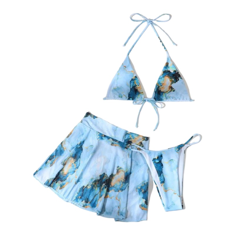 Bộ Đồ Bơi Ba Mảnh Mềm Mại Thắt Nơ Quyến Rũ Cho Nữ