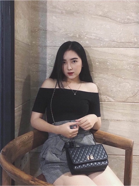 Túi Chữ C trần ô khoá xoay size 20 loại đẹp