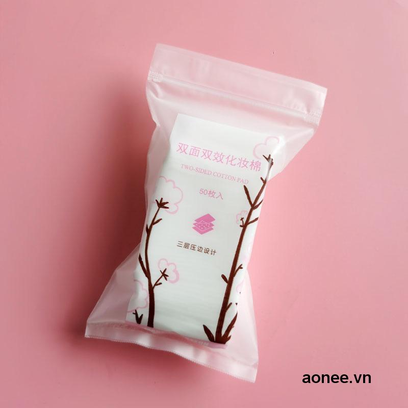 ✨✨Bộ 50 miếng bông tẩy trang 2 mặt hình chữ nhật màu trắng