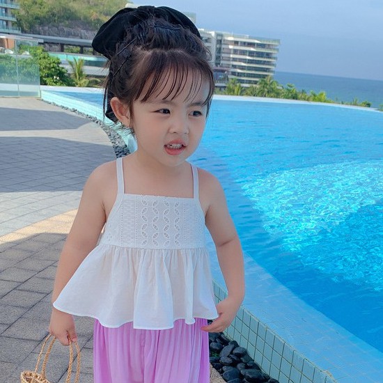 Áo hai dây thời trang mùa hè kiểu Hàn Quốc thoải mái dành cho bé gái