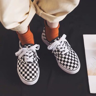 G1[SẴN 38] Giày ulzzang basic kẻ caro đen trắng (ảnh thật ở cuối)