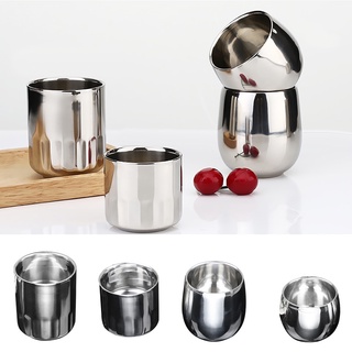 Stainless Steel Beer Cup Double Wall Milk Coffee Tea Mug Straight 120ml
