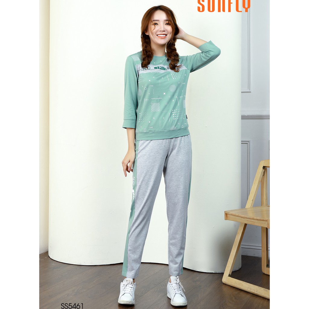 Bộ đồ mặc nhà thể thao cotton SUNFLY mã SS5461