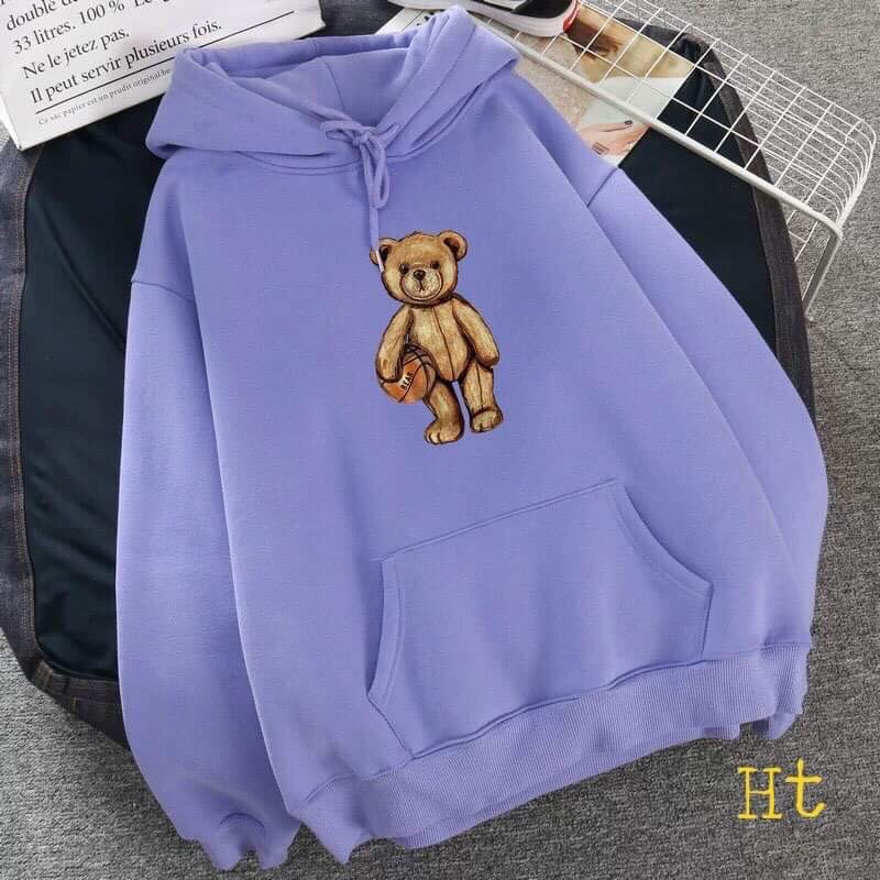 Áo hoodie gấu cầm bóng HT11