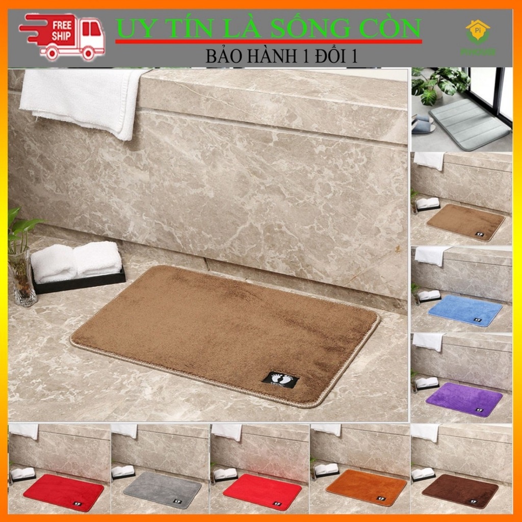 Thảm Lau Chân Chùi Chân Nhà Tắm cao cấp đế cao su hút nước, chống trượt