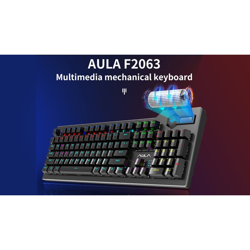 Bàn phím AULA F2063 Chơi game,phím Cơ led RGB, Blue Switch,phím cơ siêu rẻ