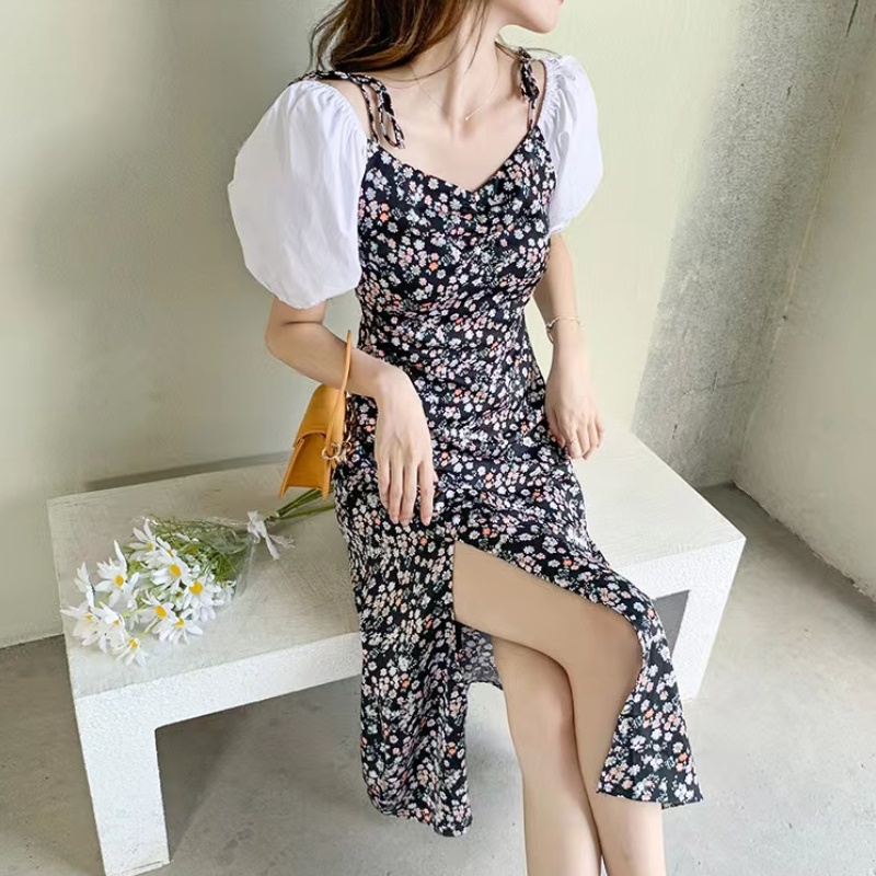 Đầm Hai Dây In Hoa Thời Trang Hàn Quốc Mới Cho Nữ