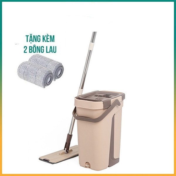 (HCM) BỘ Cây Lau Nhà vuông 360 Độ Tự Động Gạt Nước Kèm Thùng Vắt thông minh Và Làm Sạch