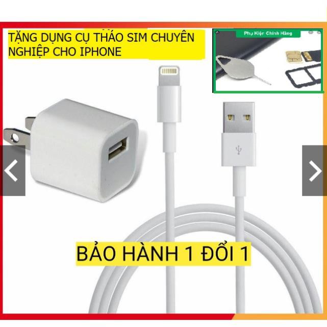 Bộ Củ + Cáp sạc Iphone chính hãng dành cho Iphone 5/6/6s/6sPlus/7/8/7Plus/8Plus/X/XS/XS Max/Xr + Tặng dụng cụ tháo sim